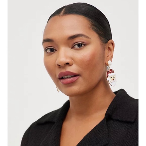 π Happy Santa Statement Drop Earrings NWT Torrid New! Holiday Christmas - Picture 2 of 3